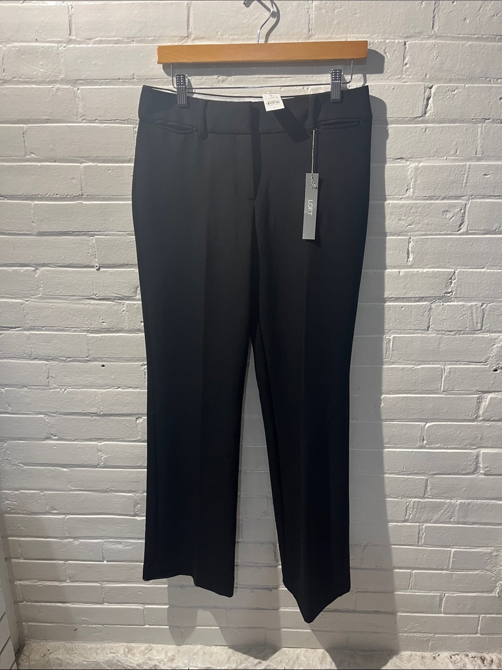 LOFT Black Straight-Leg Dress Trousers NWT